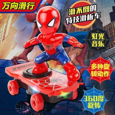 Stunt Skateboard Spiderman Toys with music & light
